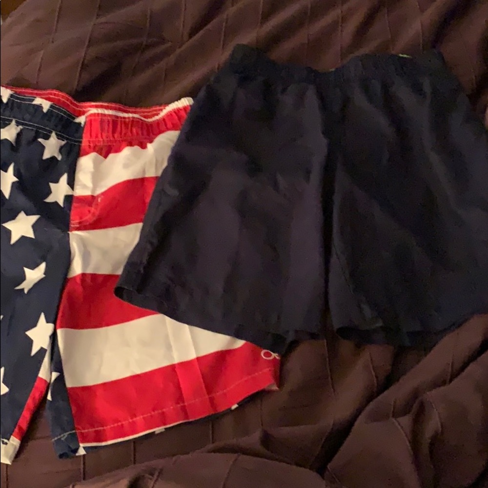 Boys swim shirt and 2 pair of swimming trunks